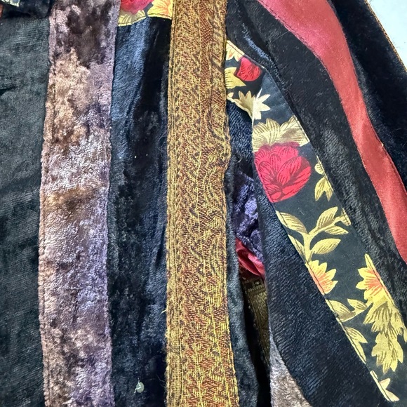 Coldwater Creek Jacket Womens Small Petite Black Patchwork Sequined Velvet - Picture 11 of 14